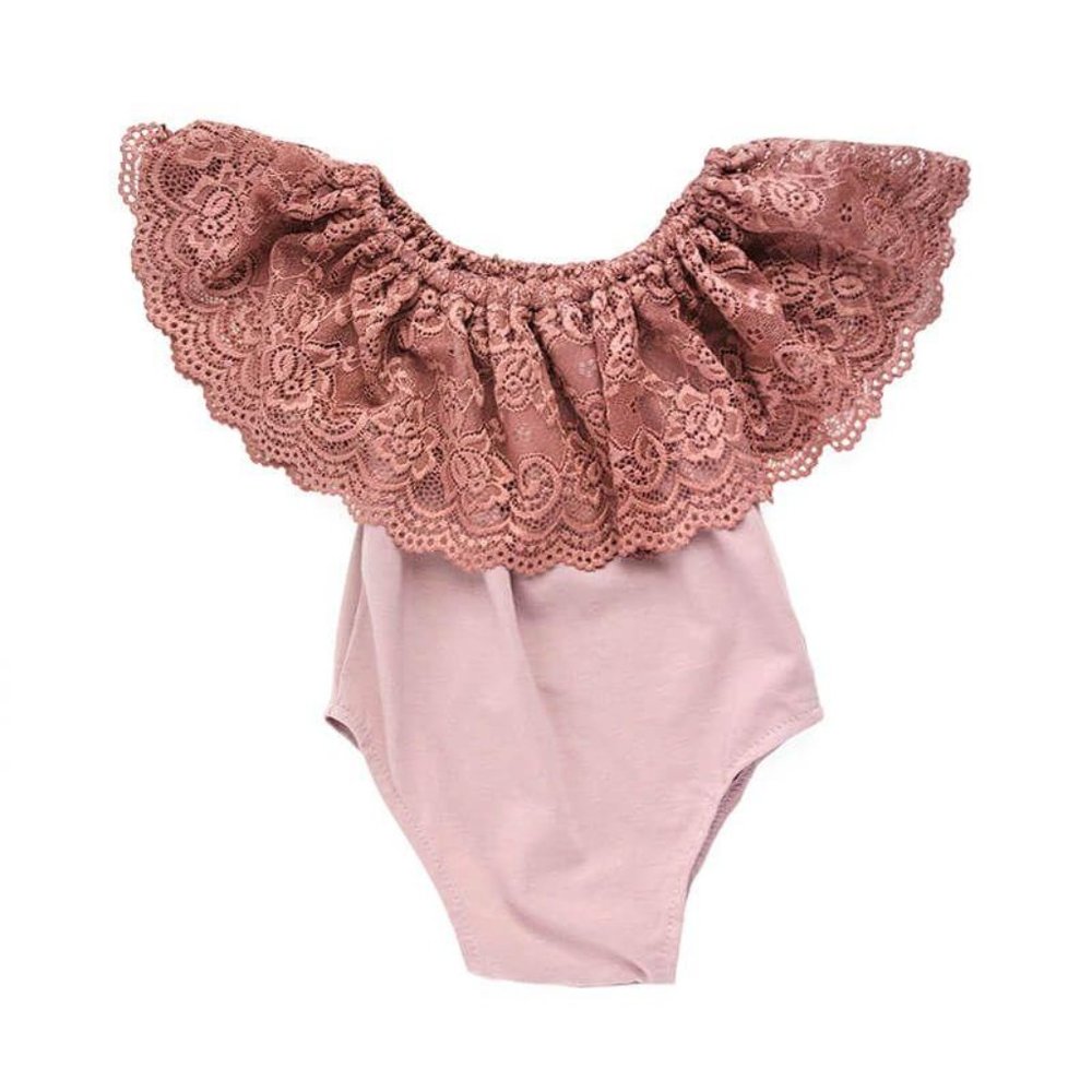 Lace Flutter Sleeve Romper